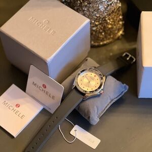 Michele Watch Cape Grey Mist Topaz Dial Women's Watch